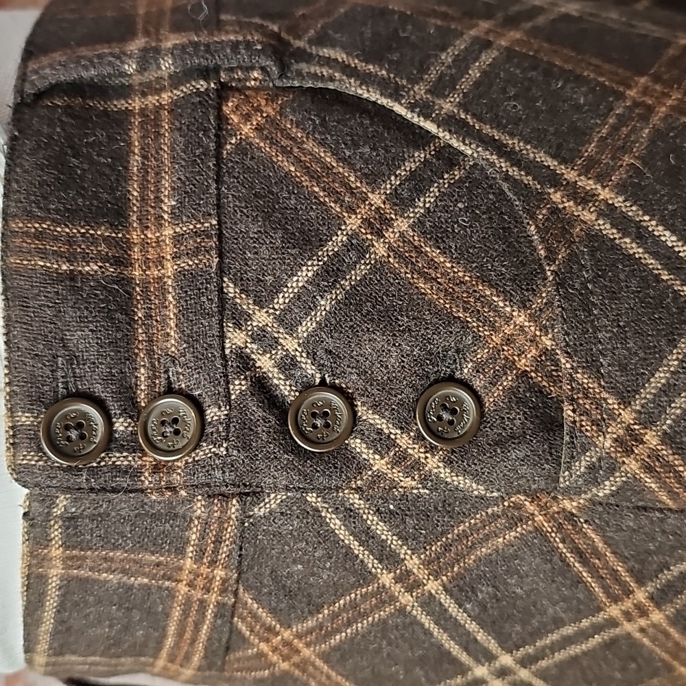 FREE PEOPLE VINTAGE Y2K BROWN PLAID WOOL BLEND MINI-SKIRT - Picture 4 of 12